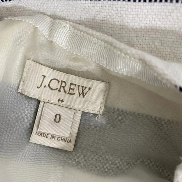 J Crew Stripe Basket Weave Dress-Linen Size 0 Original Price $158 - Picture 6 of 7
